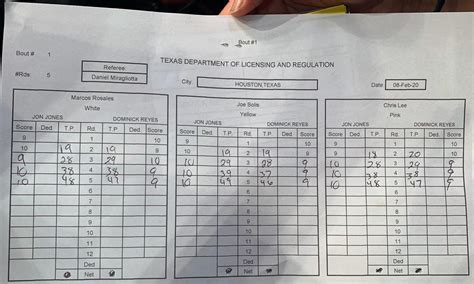 Jon Jones vs. Dominick Reyes UFC 247 scorecard .